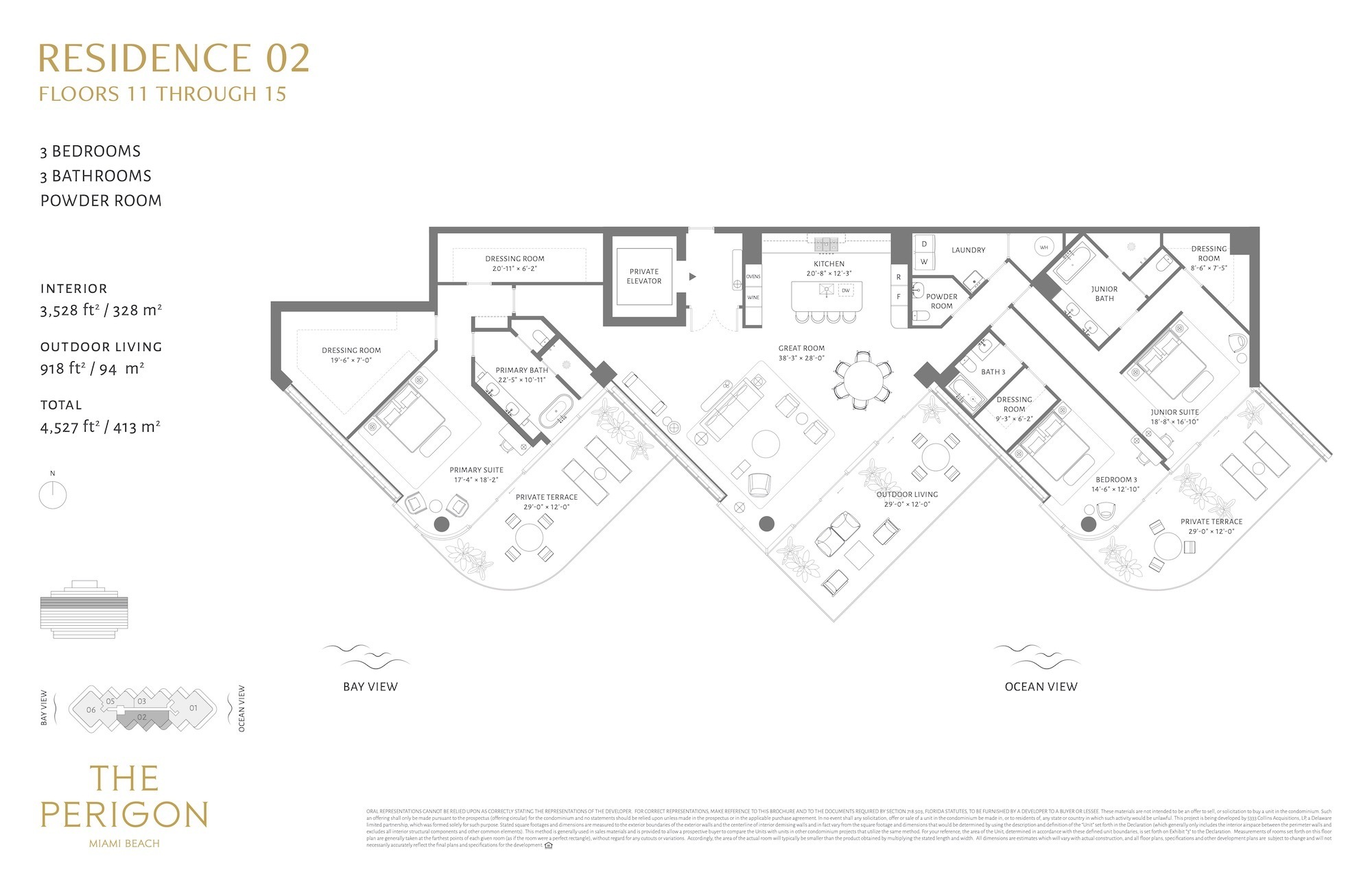 Floor Plan for Perigon Floorplans, Residence 02 Floor 11-15